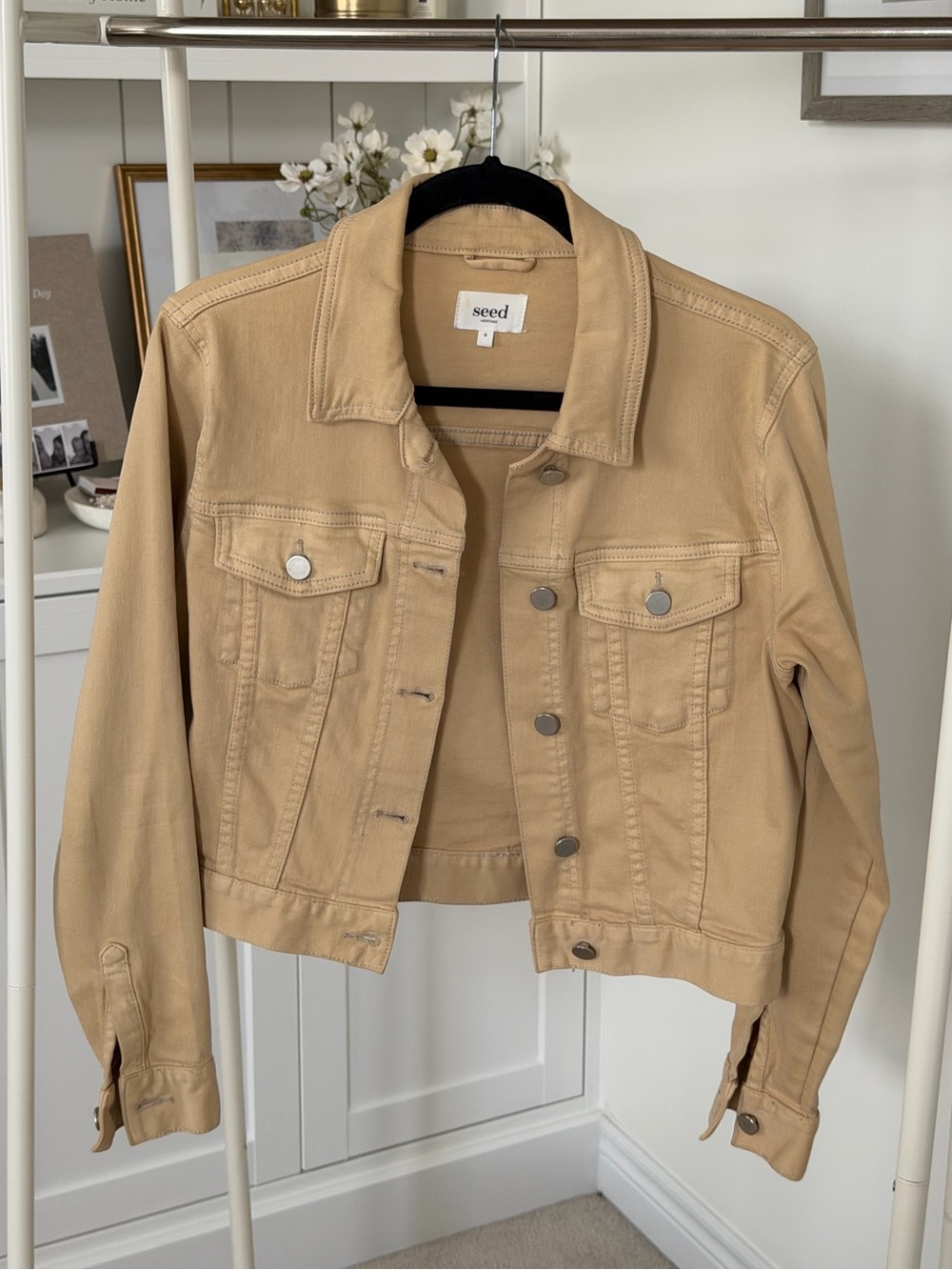 Heritage Tan Cropped Denim Jacket